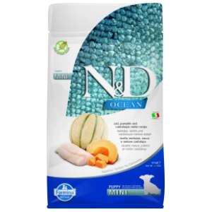 N&D Ocean mini puppy hrana za pse bakalar bundeva i dinja 800g