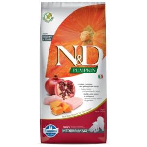 N&D Pumpkin medium&maxi puppy hrana za pse piletina i nar 12kg
