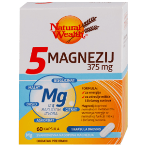 NATURAL WEALTH 5 Magnezij 375mg kapsule 60kom
