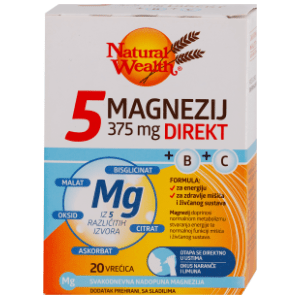 NATURAL WEALTH 5 Magnezij 375mg kesice 20kom
