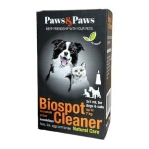 PAWS&PAWS Biospot cleaner antiparazitske ampule za pse do 7kg 3x1ml