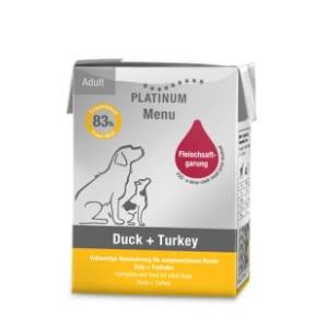 PLATINUM Dog menu adult hrana za pse pačetina i ćuretina 375g