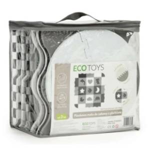 Podloga za igru sa ogradom 25 elemenata grey & white ECO TOYS