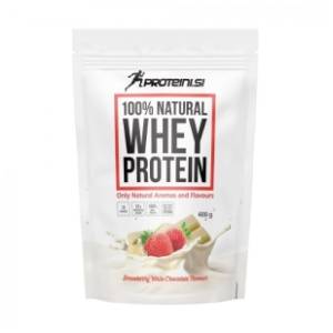 PROTEINI.SI whey protein 100% natural jagoda i bela čokolada 400g
