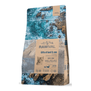 RAWIVAL Gifts of land&sea kitten hrana za mačke piletina i riba 400g