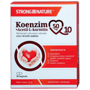 STRONG NATURE Koenzim Q10 + acetil L karnitin 50mg kapsule 30kom