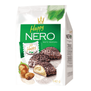 Vafl HAPPY NERO punjen lešnik kremom 140g