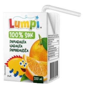Voćni sok LUMPI pomorandža 100% 200ml